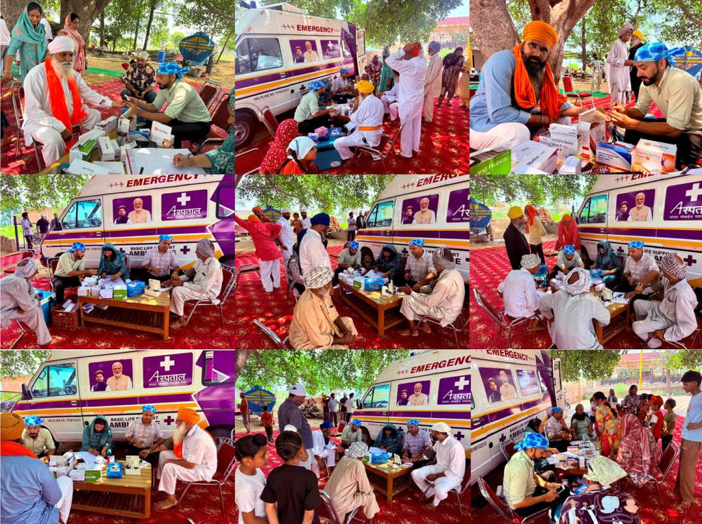 An Example of Public Service Free Health Camp Organized by MP Mobile Health Service in Gondpur Behli with the Support of Lakhvir Singh Lakhi